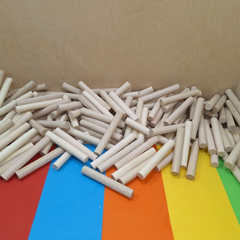 میله چوبی ، قطر 15 میلی متر ، طول 10 سانتی متر ، پک 8 عددی