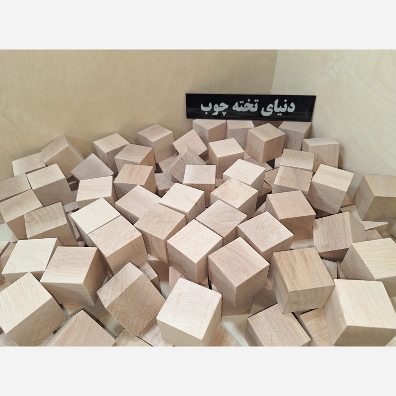 مکعب مربع 4 سانتی توسکا  ،بسته 6 عددی ،بلوک چوبی 4 در 4 در 4
